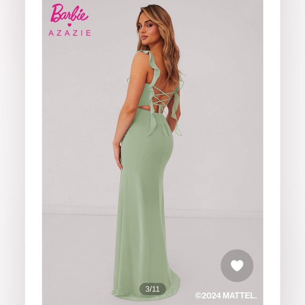 Azazie Sage Green Barbie A4 dress